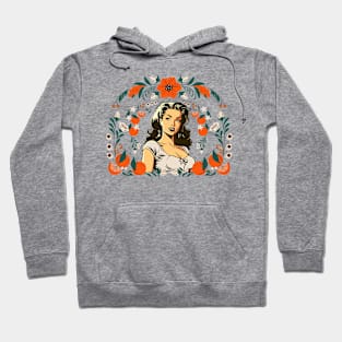 Pinup with Oranges - Vintage Florida Girl Hoodie